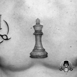 Chess King Chest Tattoo