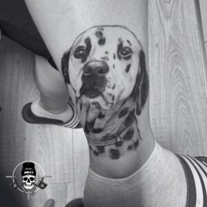 real dog portrait tattoo
