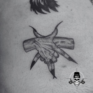 devils hands pentagram tattoo