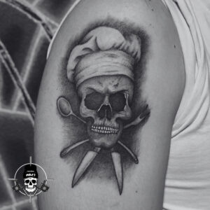 skull chef tattoo